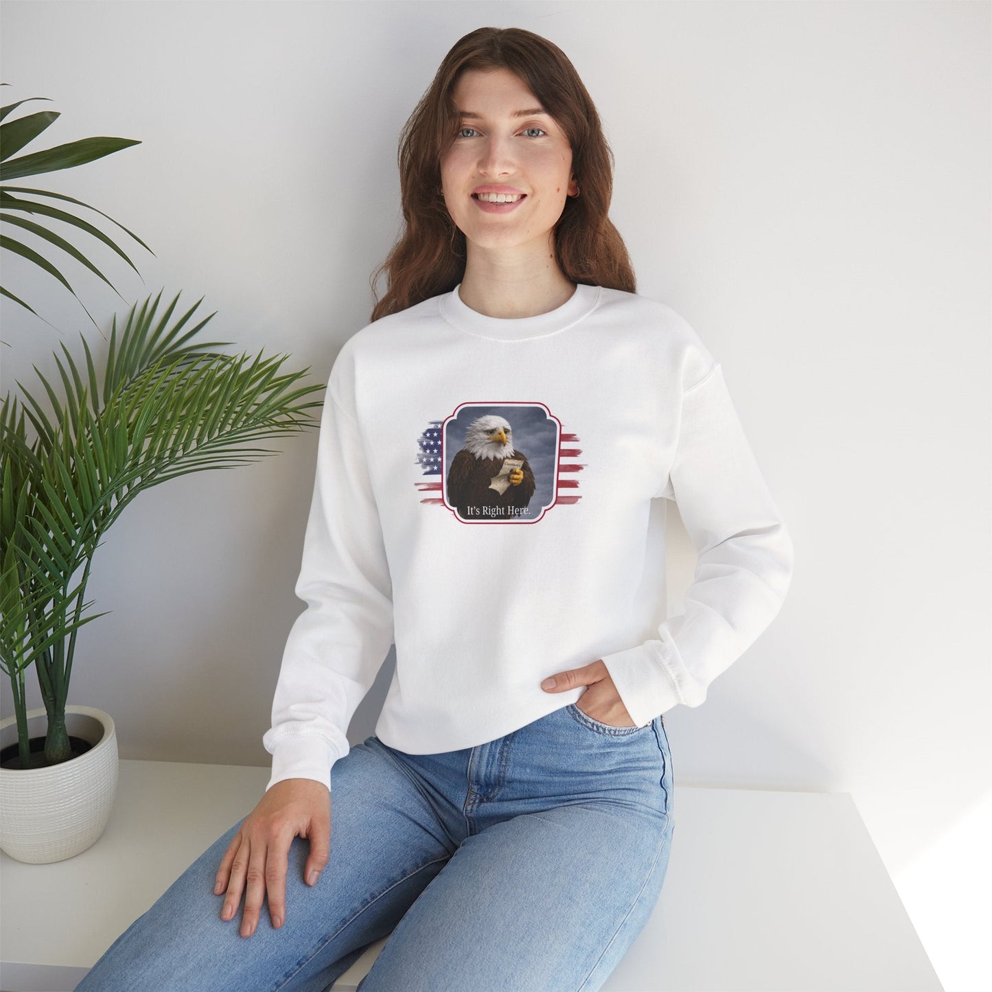 It's Right Here Political Parody Crewneck Sweatshirt