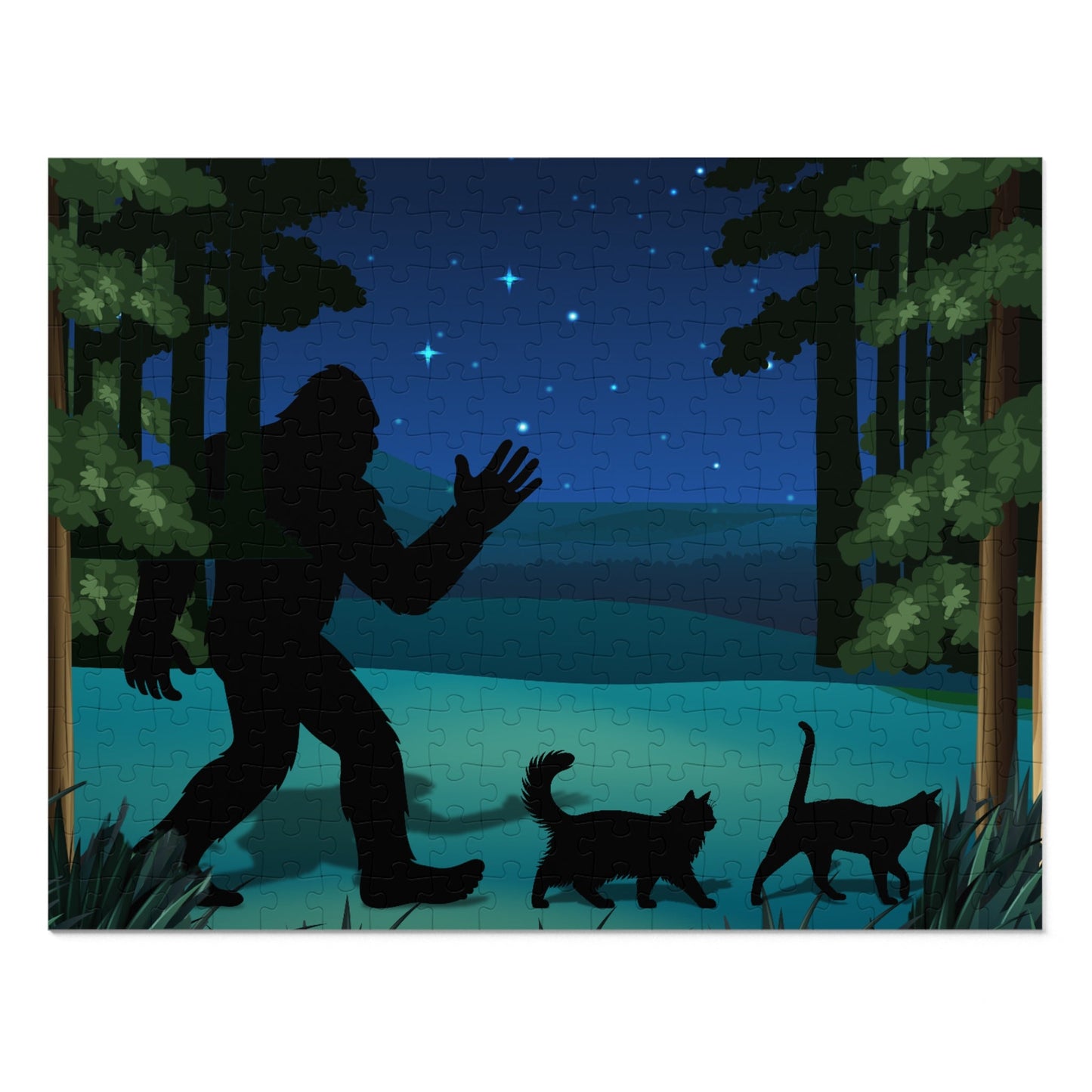 Rompecabezas Catsquatch Paseo Nocturno – Aventura Encantadora de Gatos