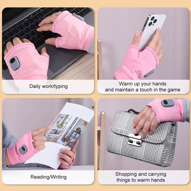 1 Pair of Rechargeable Winter Heated Gloves. USB-powered, great for outdoor activities like cycling, skiing, and motorcycling. - Korvel