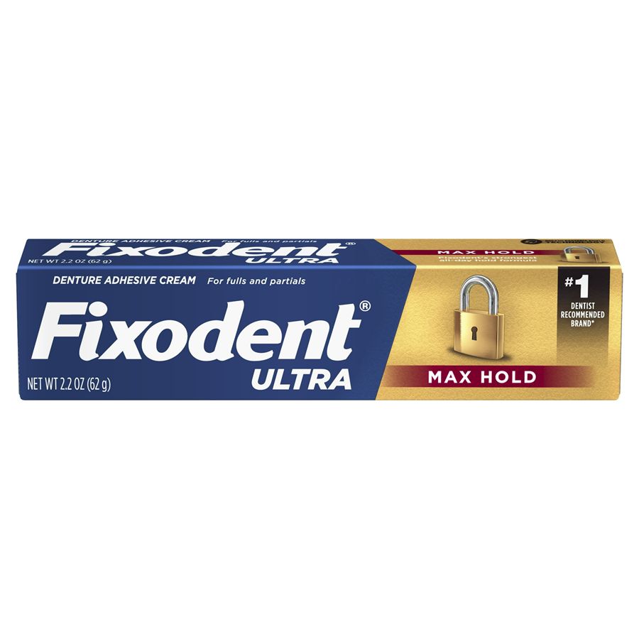 Crema Adhesiva para Dentaduras Fixodent Ultra Max Hold, 2.2 Oz