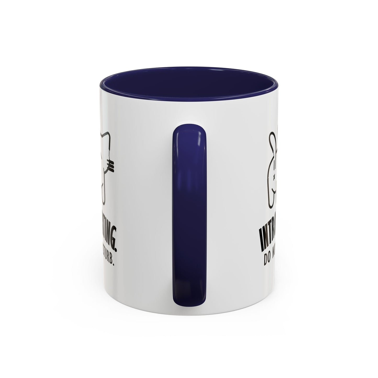 Introvertido. No molestar. Taza de café de gato en dos tonos