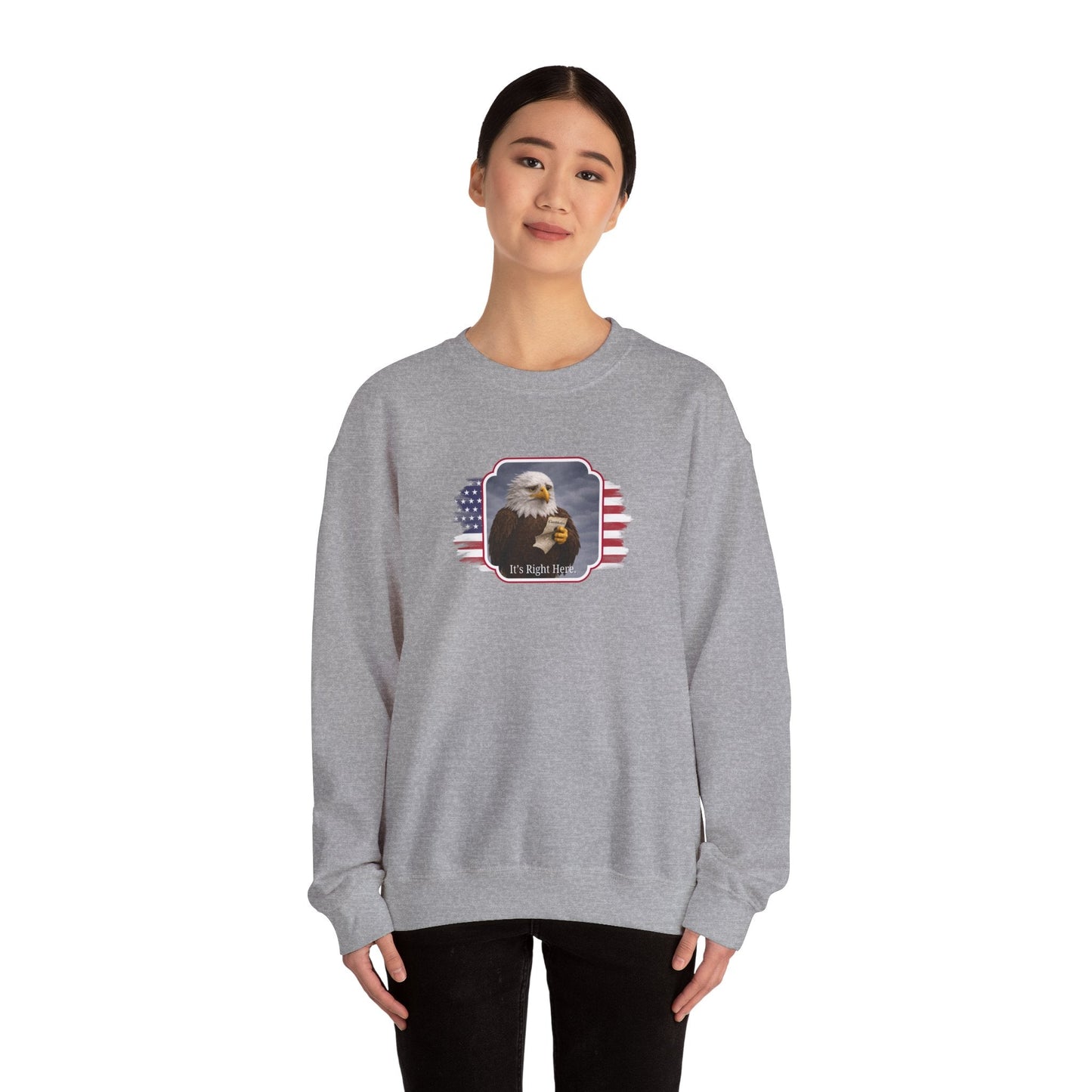 It's Right Here Political Parody Crewneck Sweatshirt