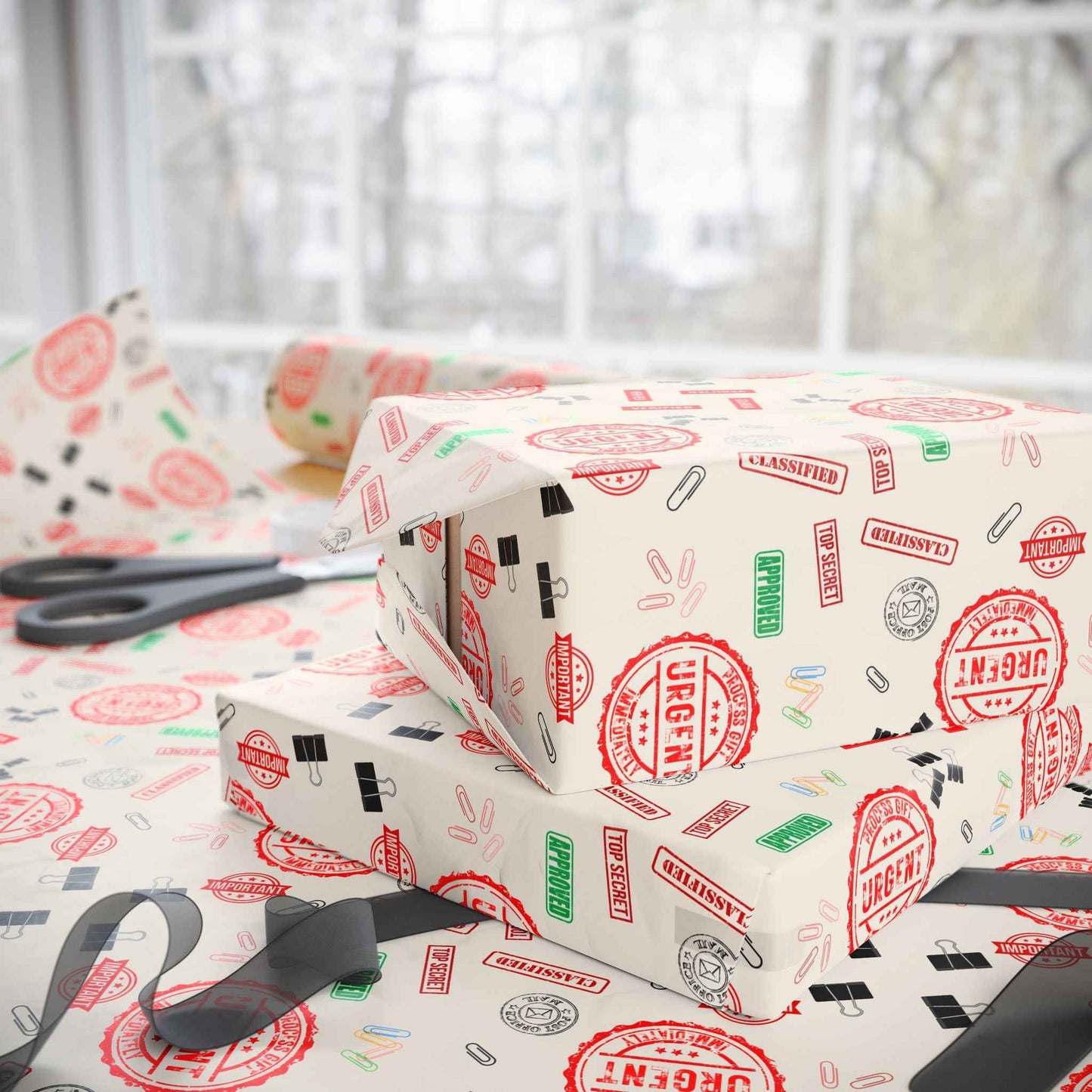 Papier Cadeau Red Tape – Papier Cadeau Parodique Politique