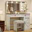 Elegant Makeup Vanity Desk in White