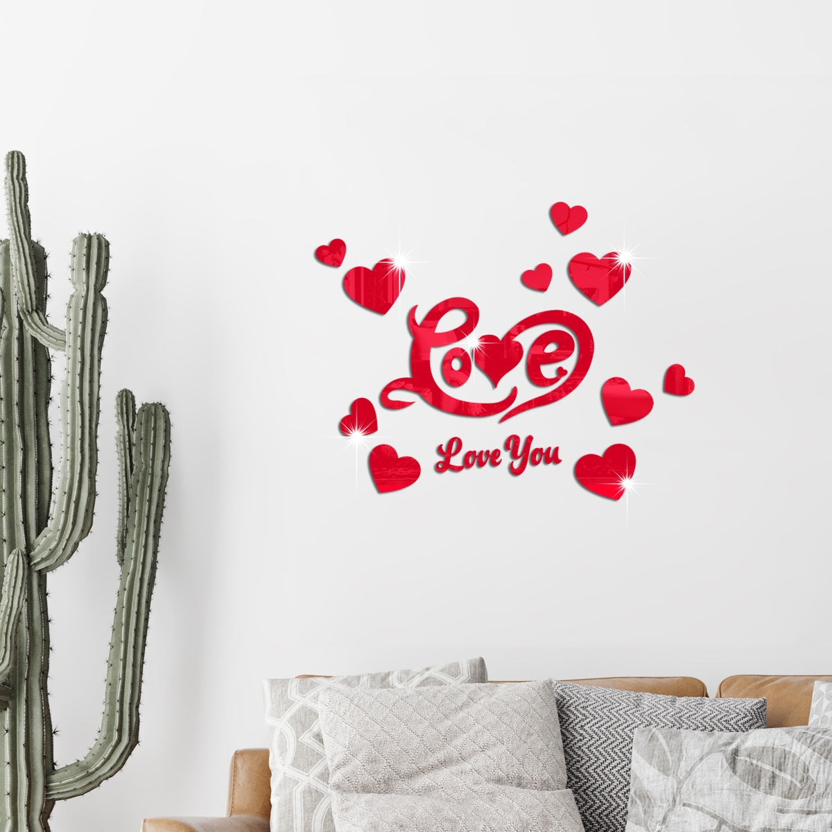 Cross-border Export Love Mirror Acrylic Wall Sticker for Bedroom and Living Room Decor - Korvel