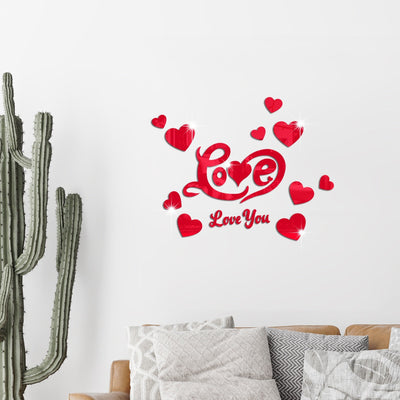 Cross-border Export Love Mirror Acrylic Wall Sticker for Bedroom and Living Room Decor - Korvel