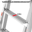 17ft Multi-Position Foldable Aluminum Ladder, A-Frame and Straight Ladder, ANSI 250lbs - Korvel