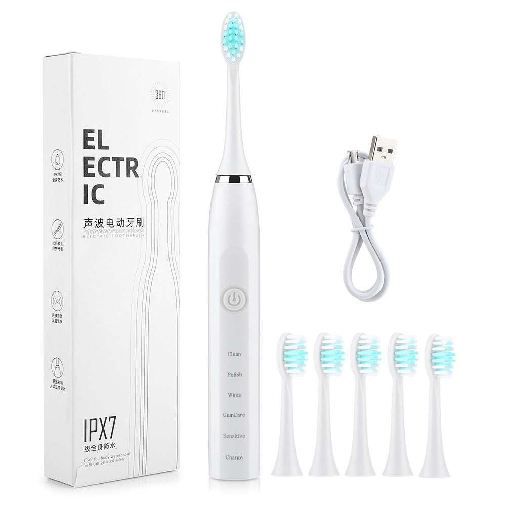 Smart Sonic Electric Toothbrush 5 Modes 4 Gears Tooth Cleaning Home USB Charging Adult Toothbrush Set - Korvel