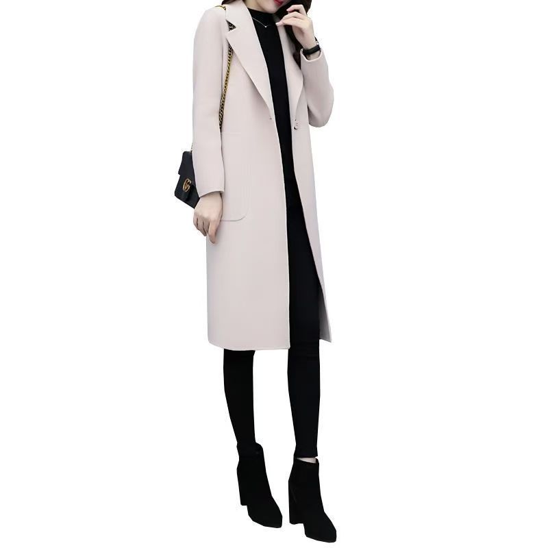 Manteau en Laine Mi-Long de Style Coréen