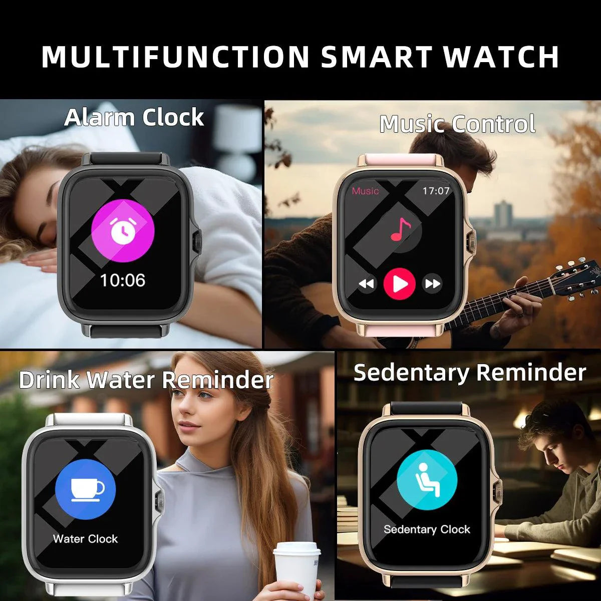 SmartTech 1.83'' Waterproof Smart Watch - Call & Message Alerts