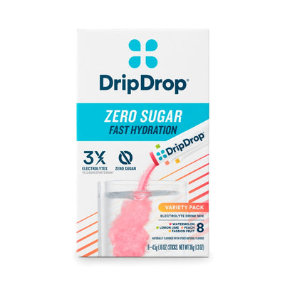 DripDrop Polvo de Hidratación Sin Azúcar Variedad 8Ct