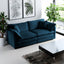 Modern Fabric Loveseat Sofa Couch for Living Room, Upholstered Large Size Deep Seat 2-Seat Sofa with 4 Pillows ,Blue Chenille - Korvel