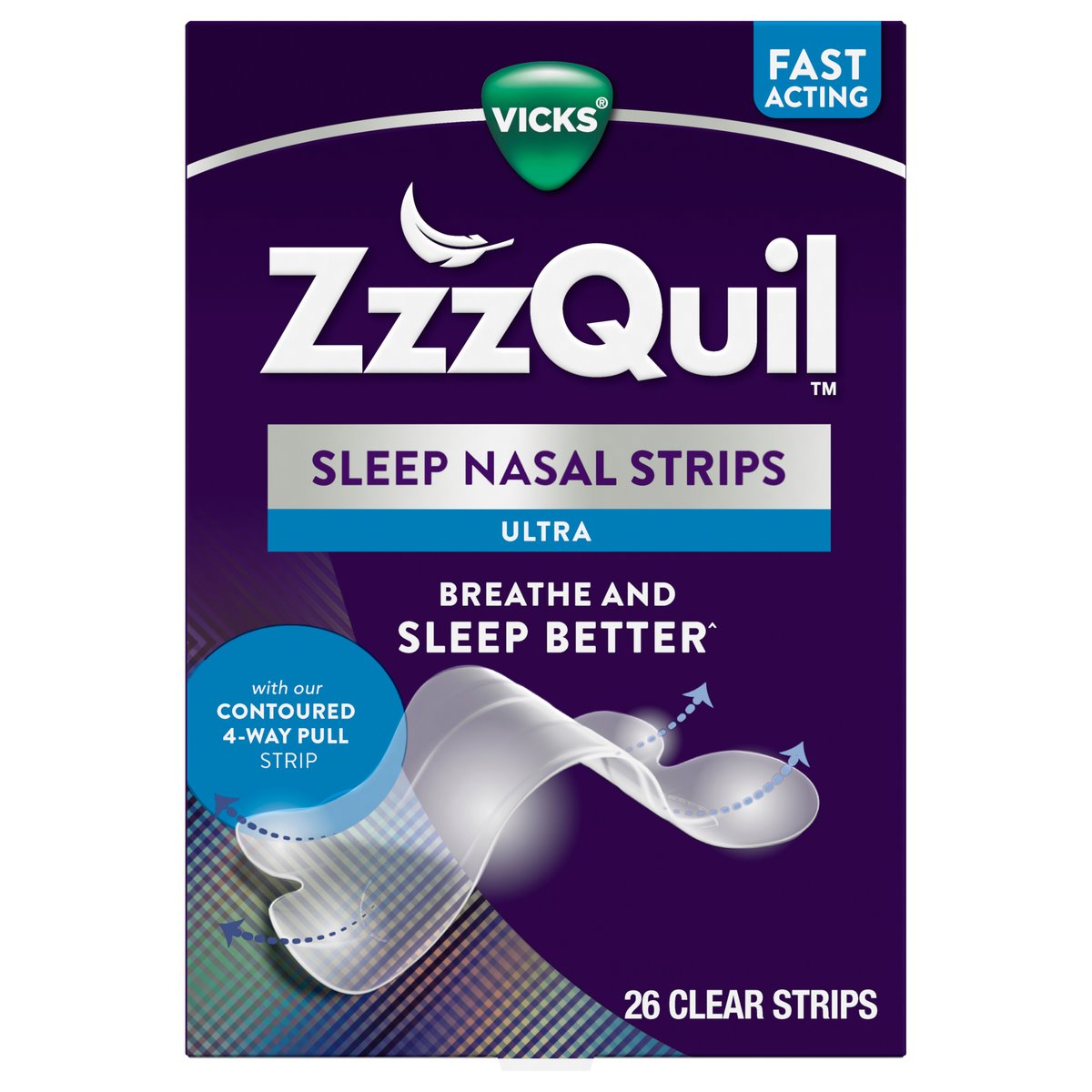 Bandes nasales Vicks ZzzQuil Ultra pour un meilleur sommeil