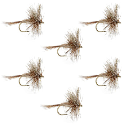 March Brown Classic Dry Fly - Set of 6 Size 14 Hooks - Korvel