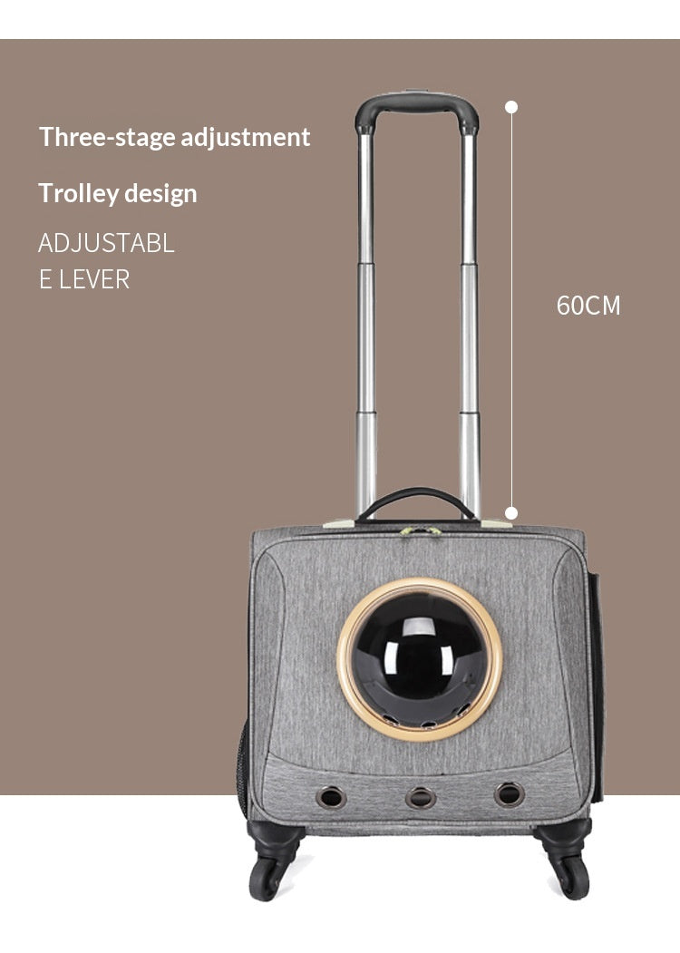 Universal-Wheel Portable Pet Travel Carrier