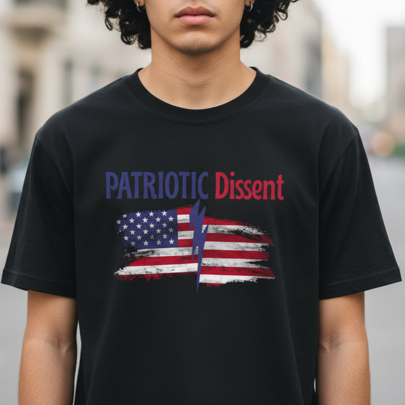 Patriotic Dissent Unisex T-Shirt – American Flag Design