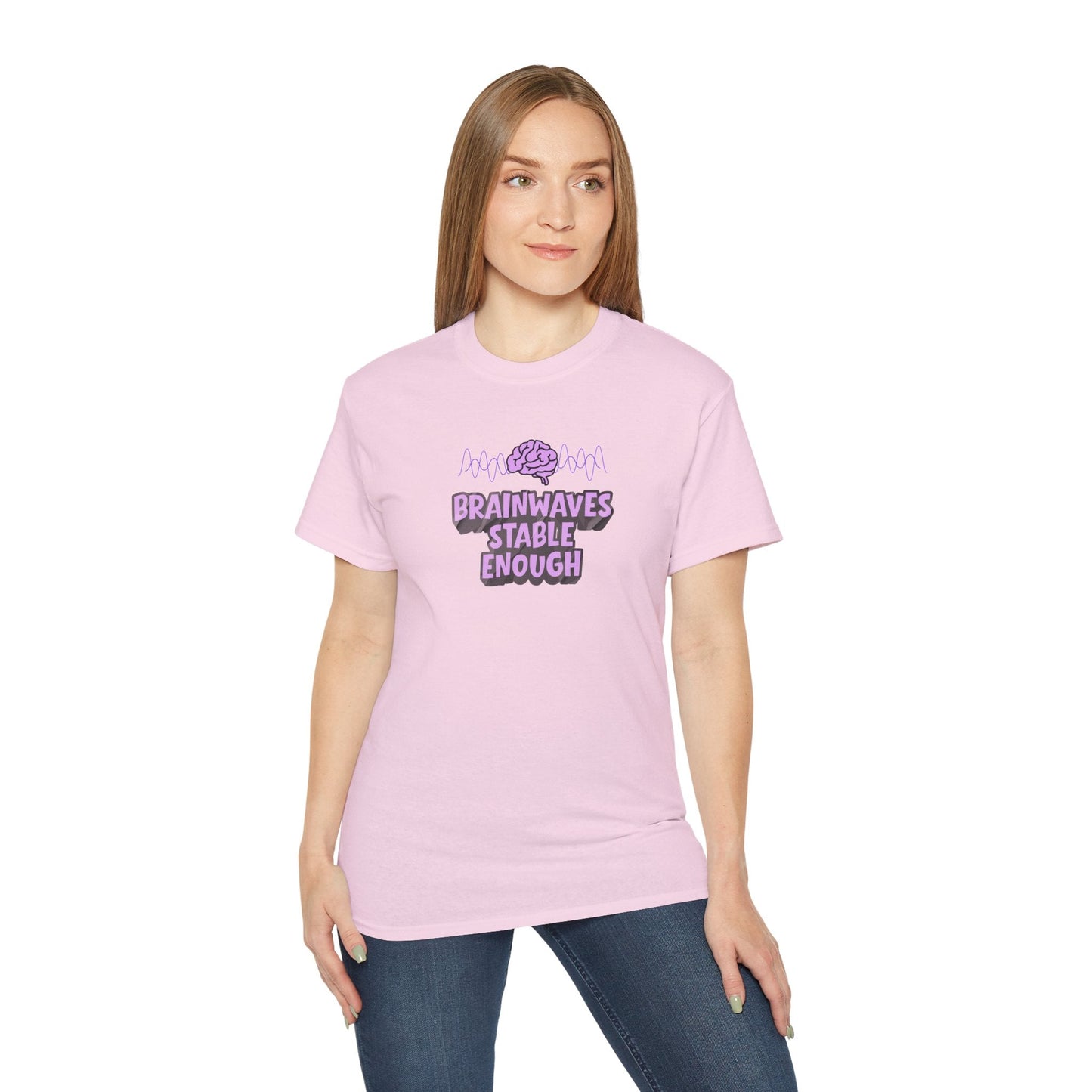 T-shirt unisexe en coton lourd Brainwaves Stable Enough