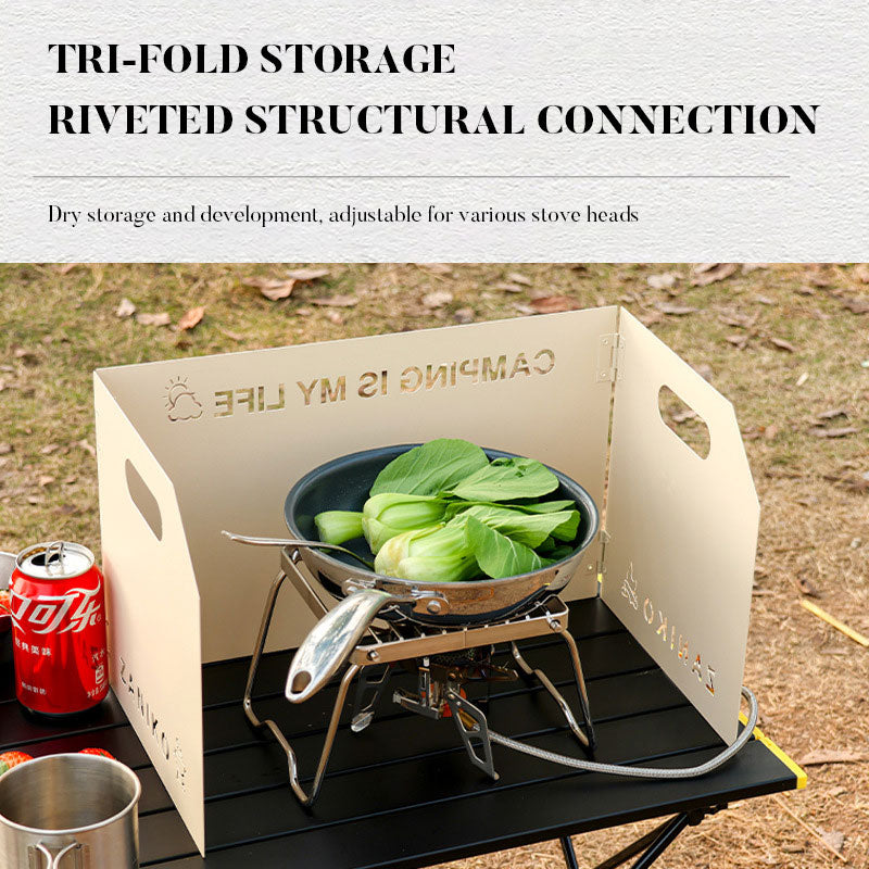 Outdoor stove enclosure wind shield camping wind shield shielding plate cassette stove folding gas stove stove wind shield - Korvel
