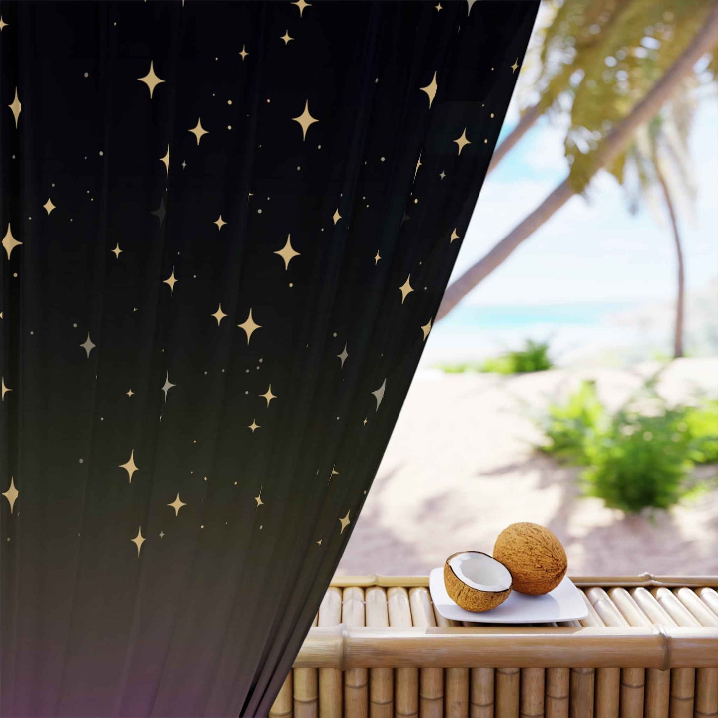 Night Watchers Blackout Curtain Panel – Cat Silhouettes & Starry Sky