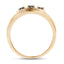 14K Yellow Gold Plated Blue Diamond Sterling Silver Engagement Ring