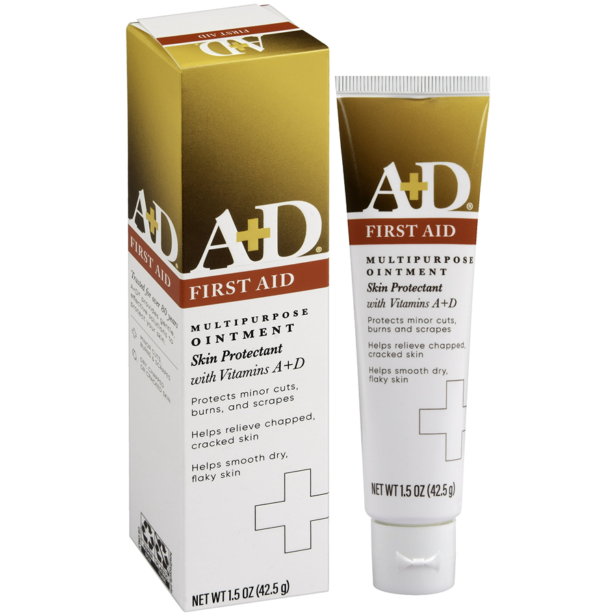 Pommade polyvalente A+D pour premiers secours avec vitamines A et D, 1,5 oz