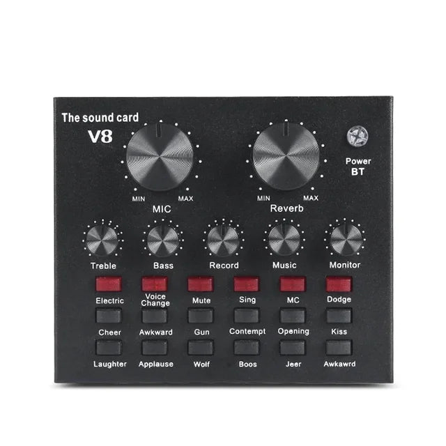 V8 Professional Sound Card and Podcast Equipment Bundle