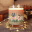 Floral Cat Glass Candle – Cozy Cat Lover Decor