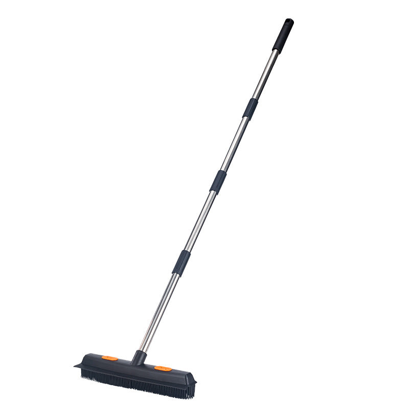 Cleaning Brush Stainless Steel Silicone Floor Brush Water Scraping Brush Long Handle Magic Carpet Brush - Korvel