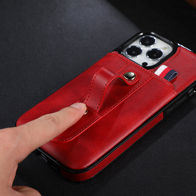 Suitable for IP13PROMAX card insertion phone case Apple 12 bracket phone protection case 11 anti drop case - Korvel