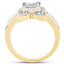 Bague de fiançailles en diamant plaquée or jaune 14K