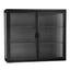 Retro Style Haze Double Glass Door Wall Cabinet With Detachable Shelves for Office Dining Room Living Room - Korvel
