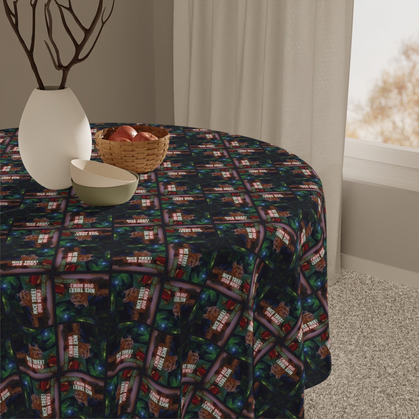Charming Holiday Tree Tablecloth for Festive Dining