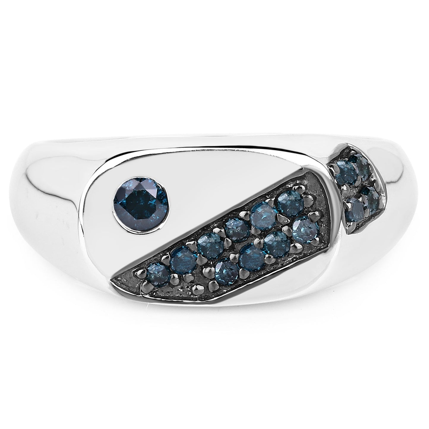 Bague de fiançailles en argent sterling avec diamant bleu véritable de 0,31 carat