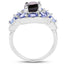 Bague en argent sterling avec grenat de 4,20 carats, tanzanite et topaze blanche