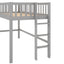 Cama baja tipo loft tamaño twin con escalera y tobogán - Gris