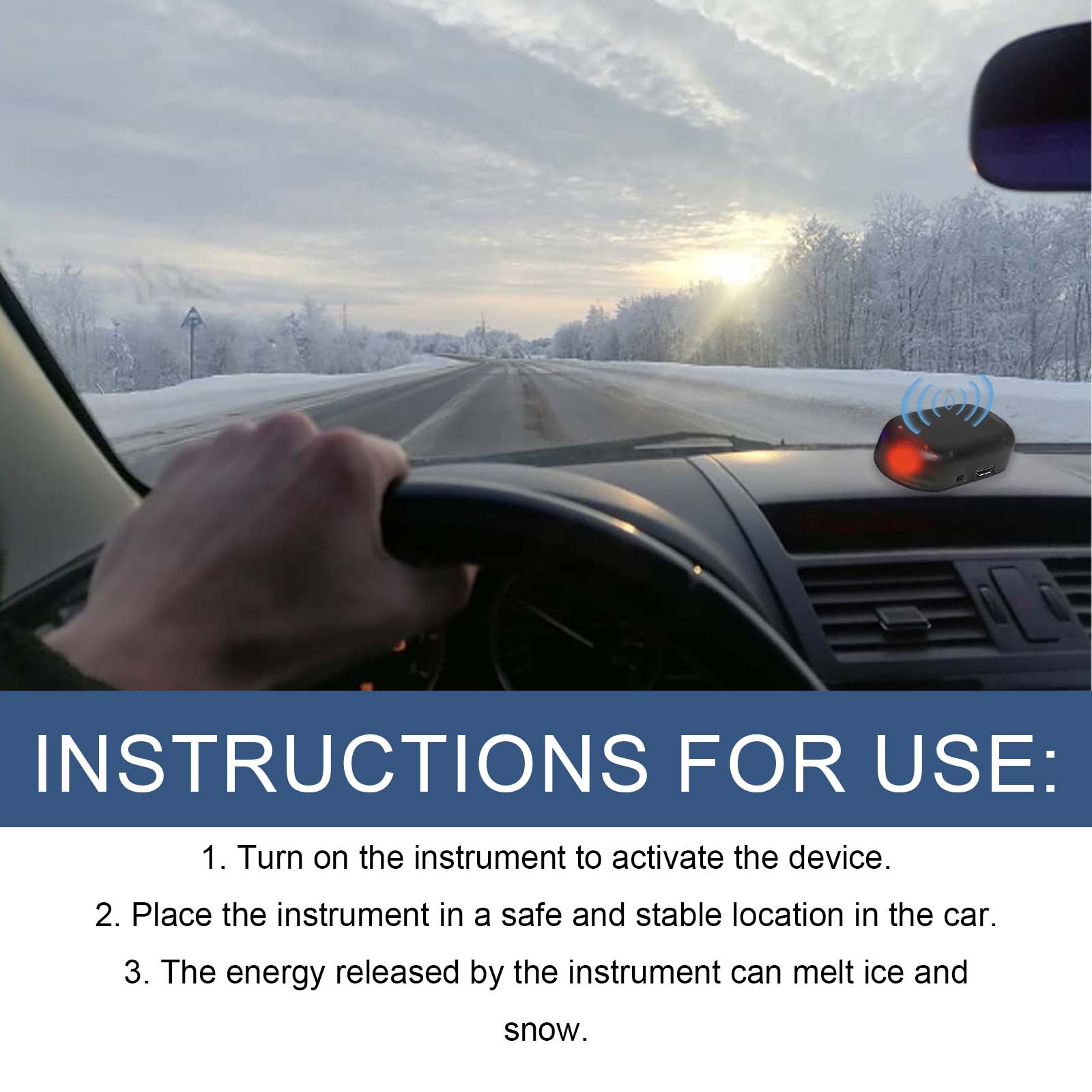 Automotive Snow Removal Tools, Glass Deicing Snow Melting Fast Portable Mini Deicer - Korvel