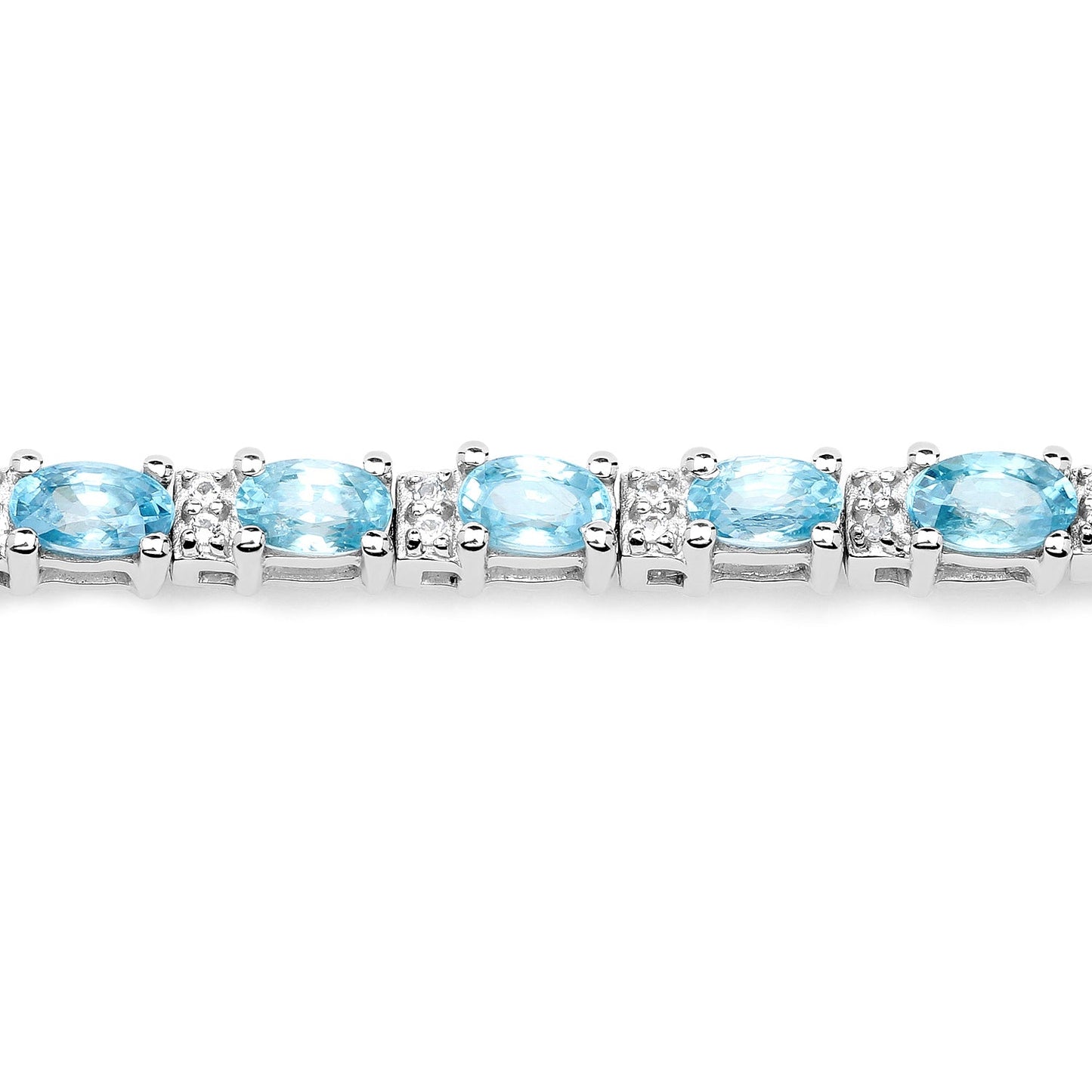 8.84 Carat Genuine Blue Zircon & Topaz Sterling Silver Bracelet