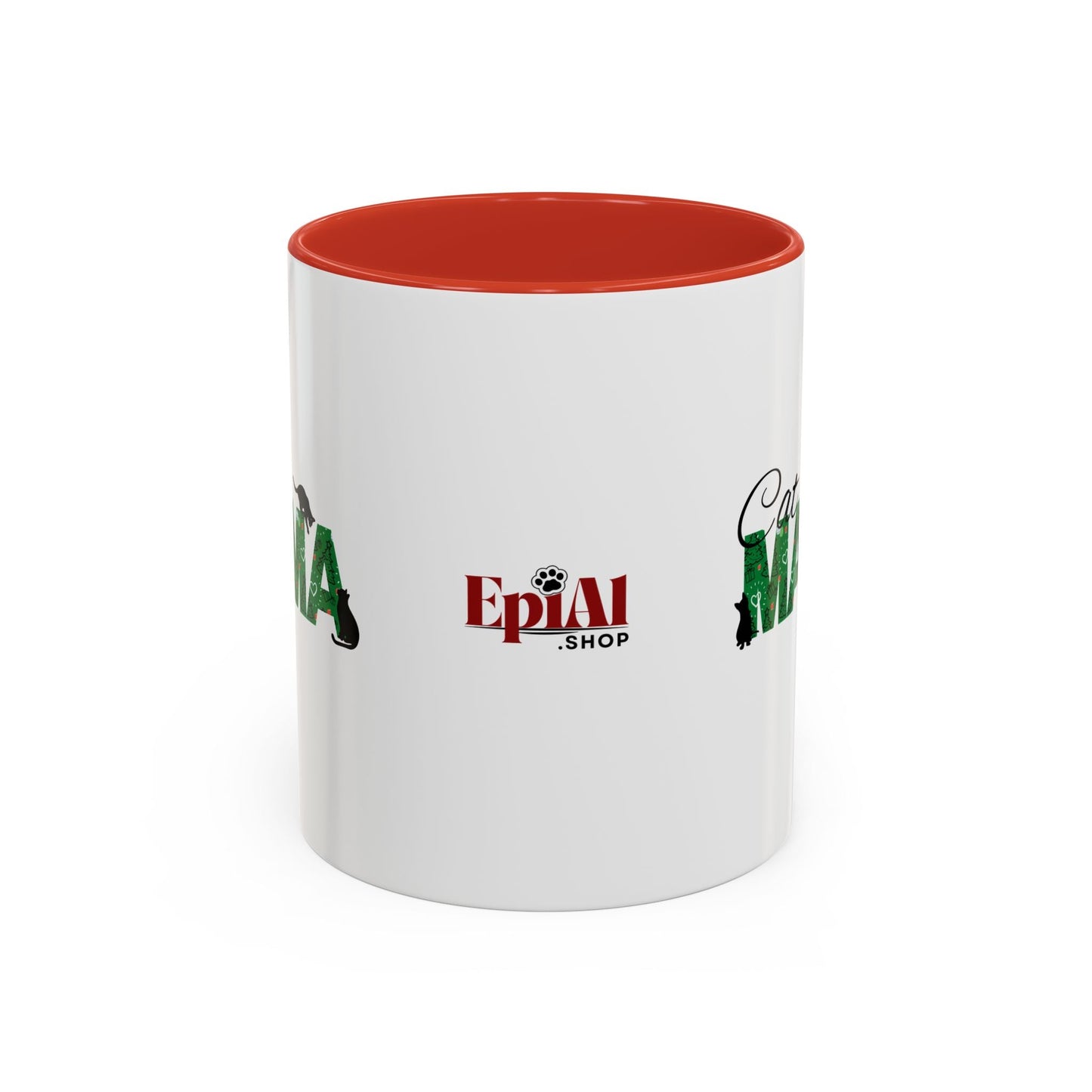 Christmas Cat Mama Accent Coffee Mug - 11oz & 15oz