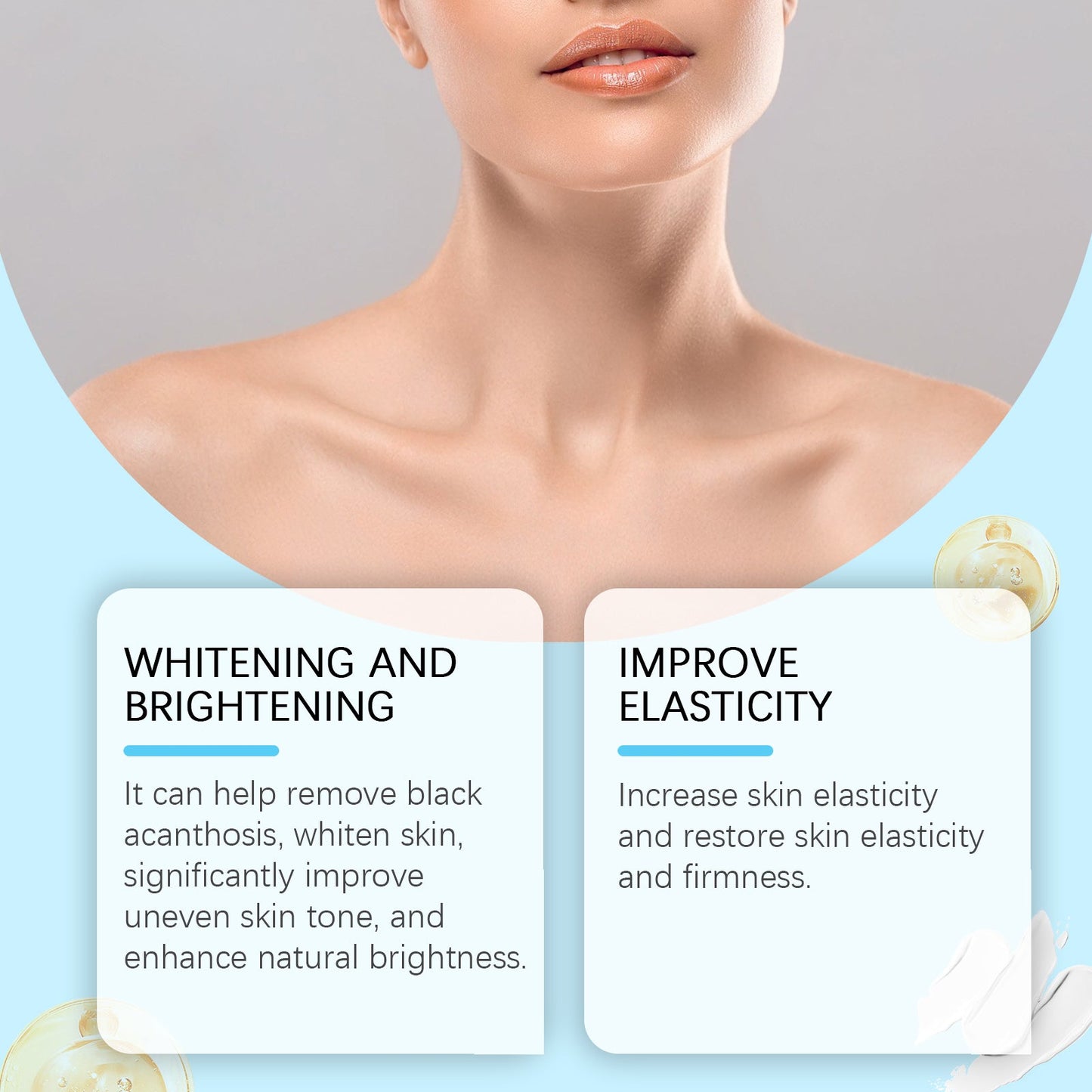Ouhoe Black Acanthoderm Whitening Cream Soft Moisturizing, Moisturizing, Tender Skin Refreshing, Non-Greasy Elbow Neck Line Care - Korvel