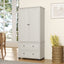 70 inch high kitchen pantry storage cabinet with 2 drawers and 3 shelves, large storage cabinet (antique white) - Korvel