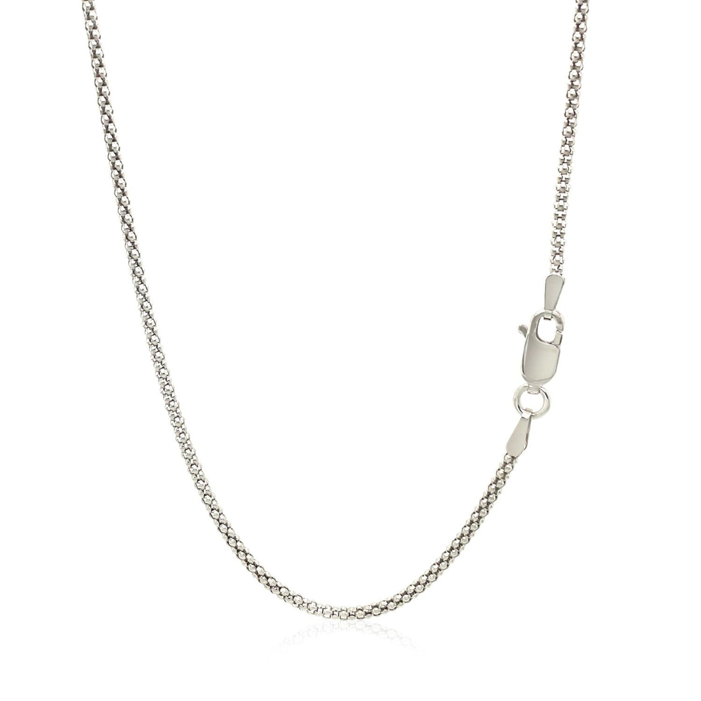 Chaîne en argent sterling 1,8 mm plaquée rhodium