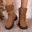 Botas de Nieve de Media Tubo con Tacón Grueso para Mujeres
