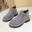 Botas de Tobillo de Ante Chic con Cremallera Lateral para Mujeres