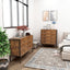 Industrial Style 6 Drawer Double Dresser in Rustic Brown