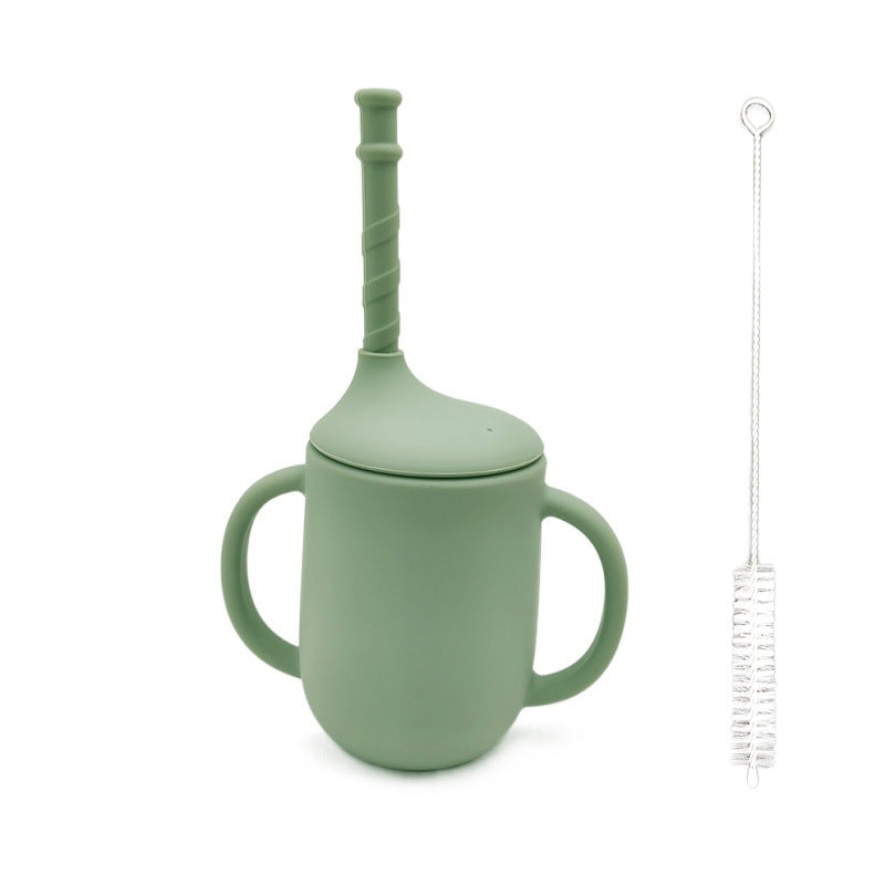 Silicone Baby Learning Drink Cup with Straw - Leak-Proof Design