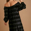 Off-Shoulder Velvet Mini Dress with Balloon Sleeves