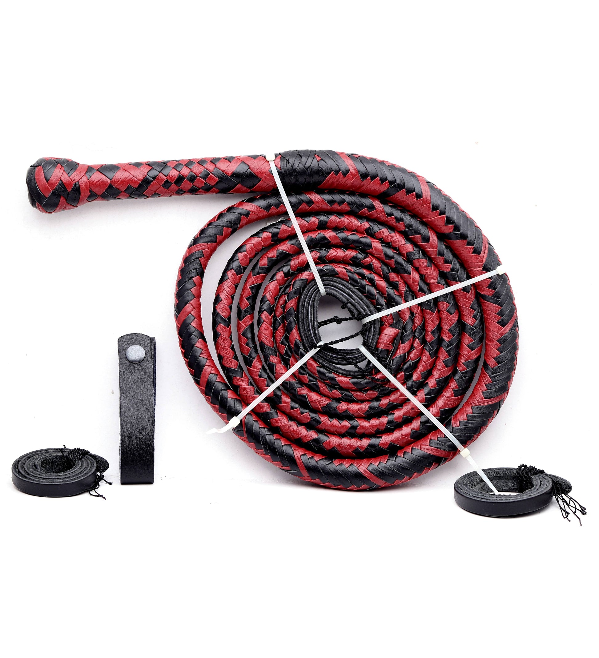 Premium Black & Red Leather Bull Whip – KBS Knives Store (4ft to 16ft) - Korvel