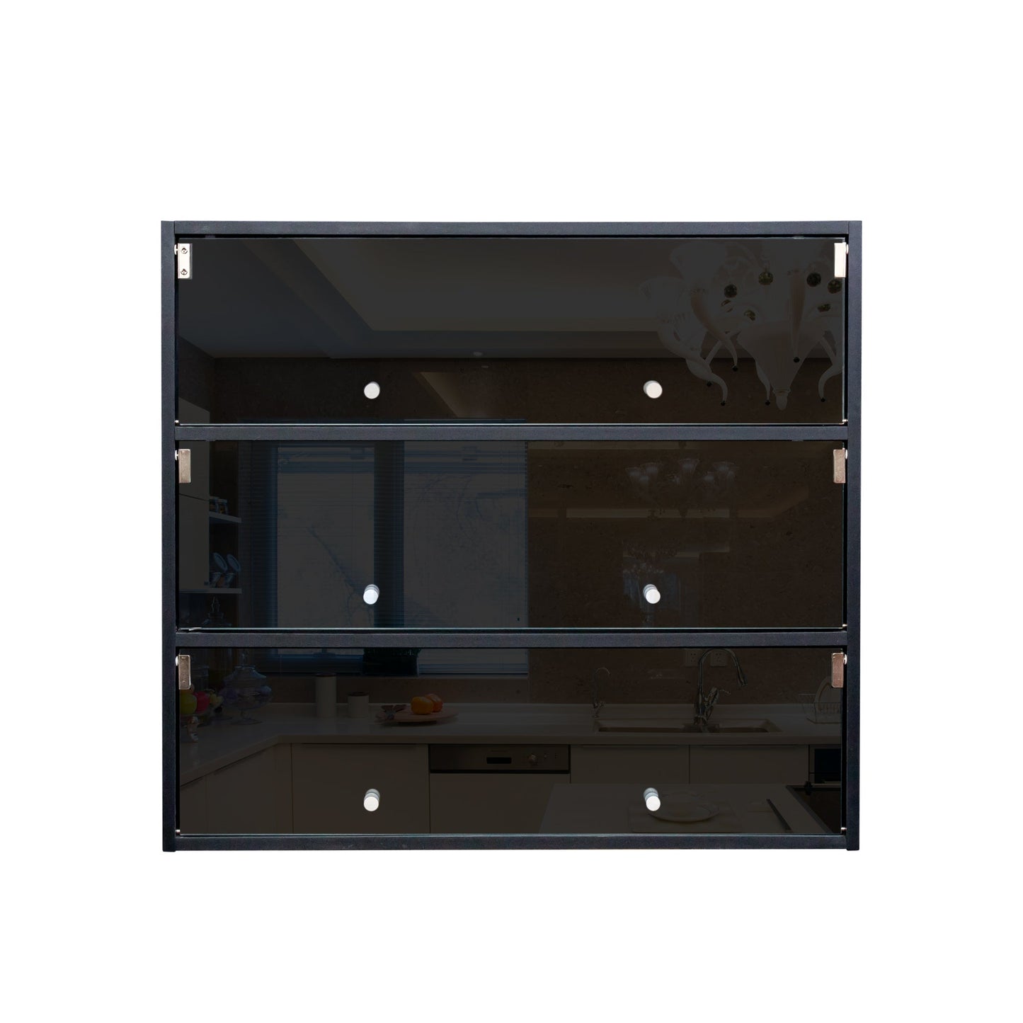 Black Glass Door Shoe Box Shoe Storage Cabinet With RGB Led Light - Korvel