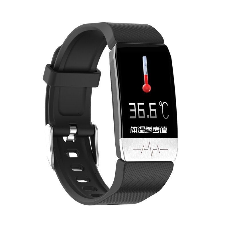 T1 Smart Watch Band With Temperature Immune Measure ECG Heart Rate Blood Pressure Monitor Weather Forecast Drinking Remind - Korvel