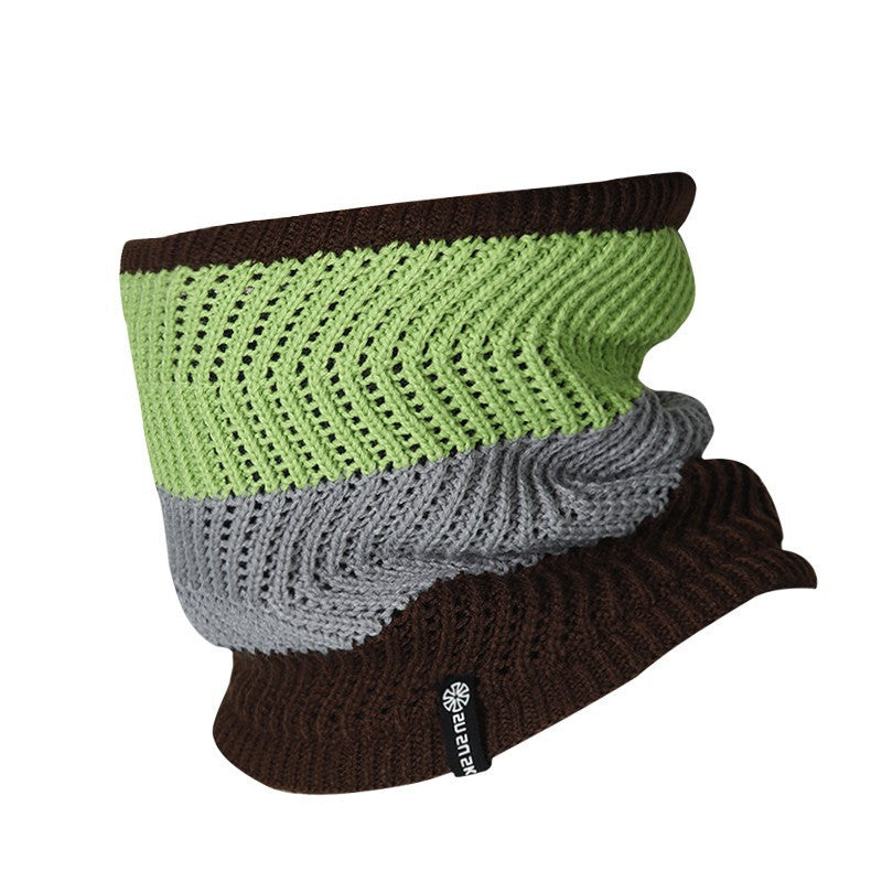 Fleece Lined Knitted Hat Scarf for Outdoor Activities